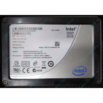 Нерабочий SSD 40Gb Intel SSDSA2M040G2GC 2.5" FW:02HD SA: E87243-203 (Подольск)